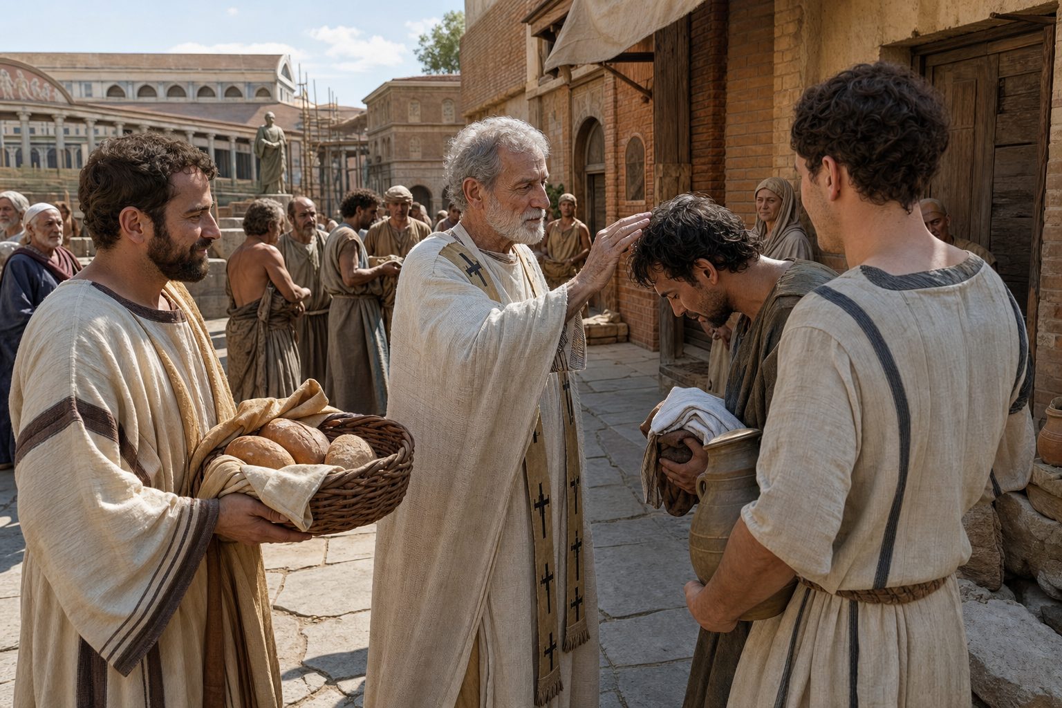 Photorealistic depiction, The Passion of St. Mark the Martyr, Pope of Rome, and others with him, Orthodox calendar, 2026-06-20, martyrdom