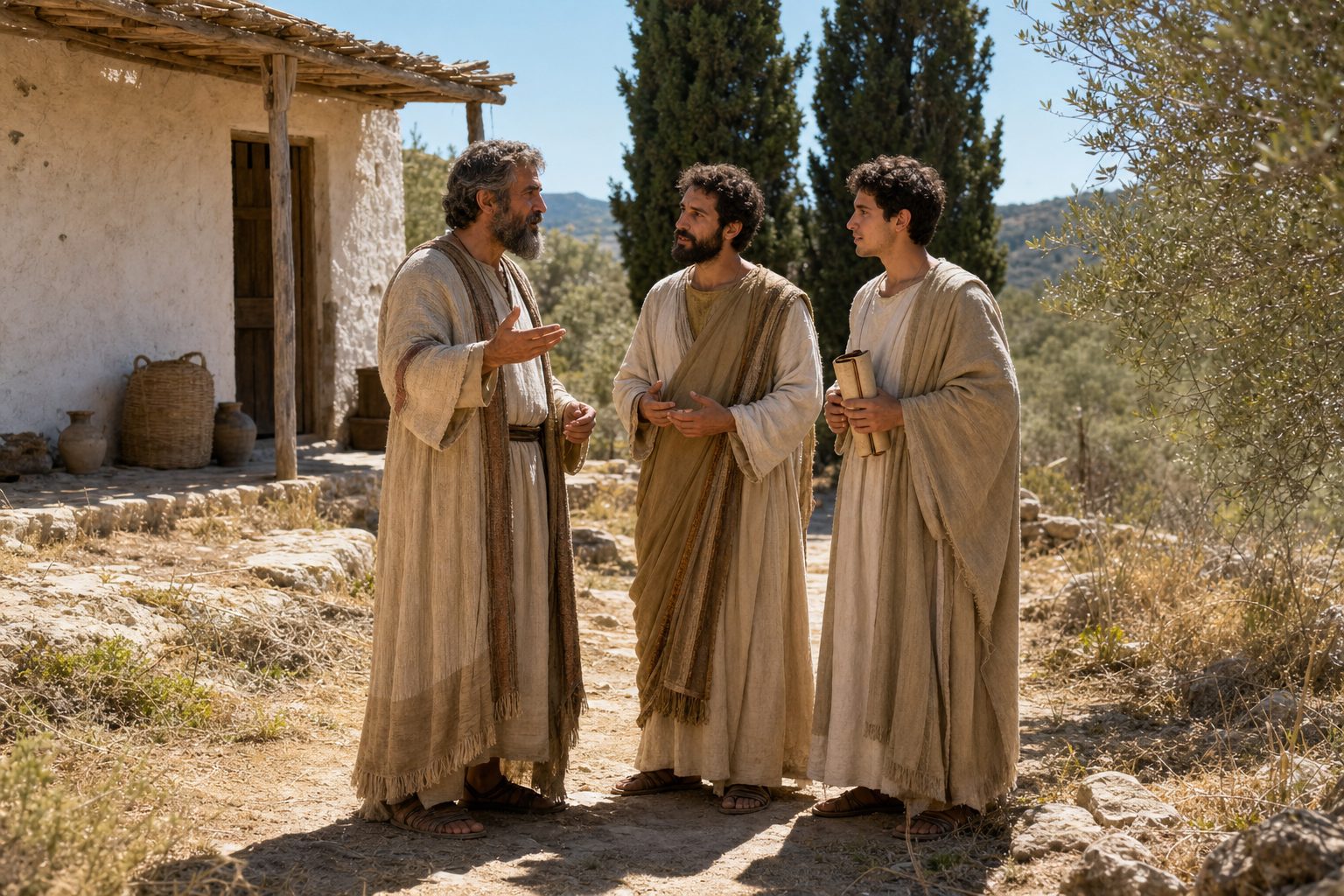 Photo-realistic image, Memory of the holy martyrs Aristokles, Dimitrios and Athanasius, Orthodox calendar, 2026-07-03, commemoration Photo-realistic image, Memory of the holy martyrs Aristokles, Dimitrios and Athanasius, Orthodox calendar, 2026-07-03, commemoration